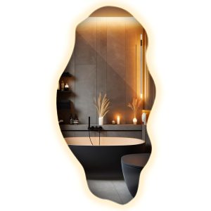 Stylowe lustro dekoracyjne LED z ciepłą barwą światła 45 × 90 cm Wallfluent 879854 Stylowe lustro dekoracyjne LED z ciepłą barwą światła 45 × 90 cm Wallfluent 879854