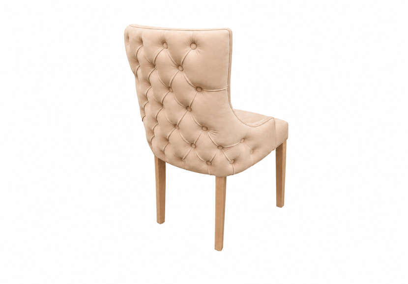 Stylowe tapicerowane krzesło Glamour z pikowanym tyłem 1093874