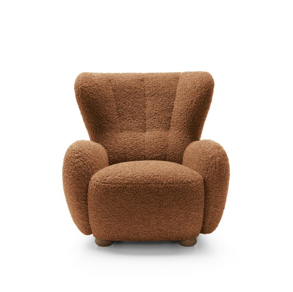 Stylowy fotel TEDDY miękki plusz do wypoczynku Czerwony 748583