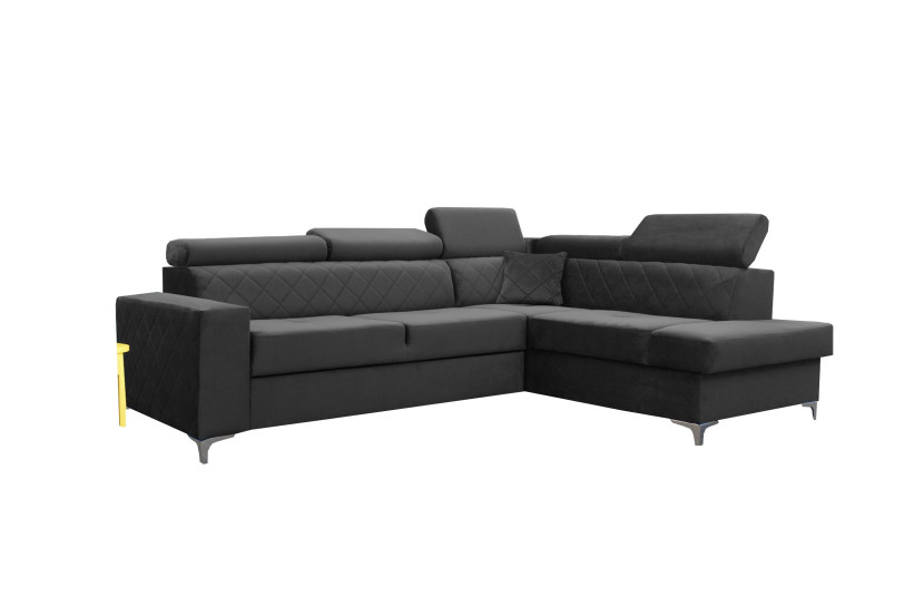 Stylowy Narożnik tapicerowany do salonu VIVIENNE / FRESH16 szary 656698