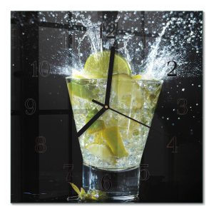 Stylowy zegar 30×30 Koktajl design na ścianę 1043897