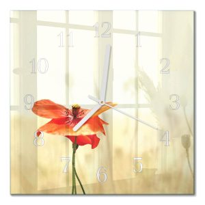 Stylowy zegar 30×30 Mak Roślina nowoczesny do salonu 1032676 Stylowy zegar 30×30 Mak Roślina nowoczesny do salonu 1032676