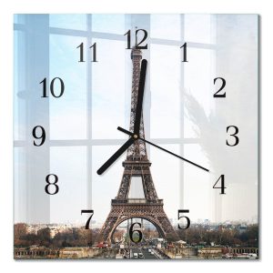 Stylowy zegar 30×30 Wieża Eiffla design na ścianę 1044227 Stylowy zegar 30×30 Wieża Eiffla design na ścianę 1044227