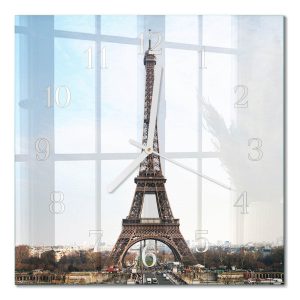 Stylowy zegar 30×30 Wieża Eiffla design na ścianę 1044031 Stylowy zegar 30×30 Wieża Eiffla design na ścianę 1044031