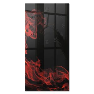 Stylowy zegar 30×60 Ogień design na ścianę 1040180 Stylowy zegar 30×60 Ogień design na ścianę 1040180