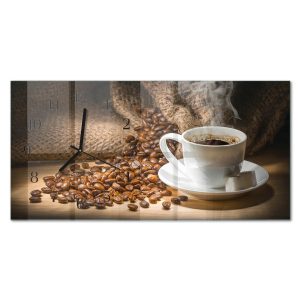 Stylowy zegar 60×30 Kawa nowoczesny do salonu 1041815 Stylowy zegar 60×30 Kawa nowoczesny do salonu 1041815