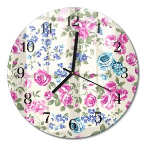 Stylowy zegar fi30 Róże dekoracyjny do salonu 1042506 Stylowy zegar fi30 Róże dekoracyjny do salonu 1042506
