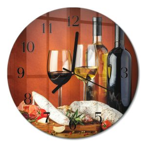 Stylowy zegar fi30 Wino ozdobny ścienny 1036602