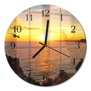 Stylowy zegar fi30 Zachód słońca design na ścianę 1044063