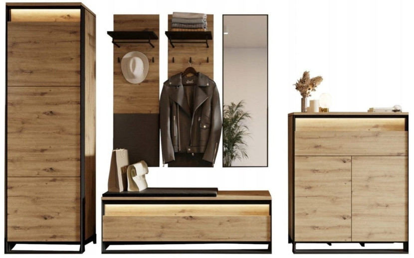 Stylowy zestaw mebli do przedpokoju z lustrem NINO 1005761