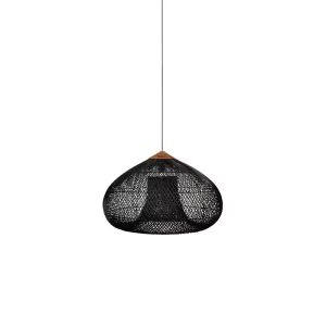 Sufitowa naturalna lampa rattanowa wisząca 50 cm czarna 310556 Sufitowa naturalna lampa rattanowa wisząca 50 cm czarna 310556