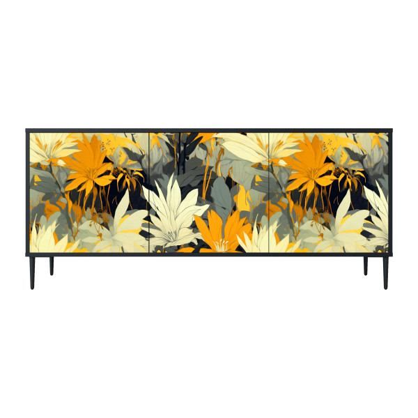 SUNKISSED LILY Komoda 3 drzwi Czarna-Metalowa szpilka czarna 442651