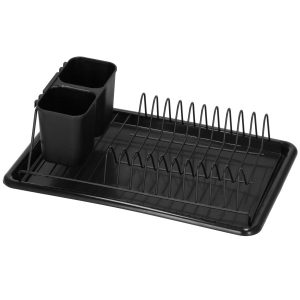 Suszarka metalowa do naczyń i sztućców 24×37,5×12,5 cm ociekacz z tacką 381509 Suszarka metalowa do naczyń i sztućców 24×37,5×12,5 cm ociekacz z tacką 381509