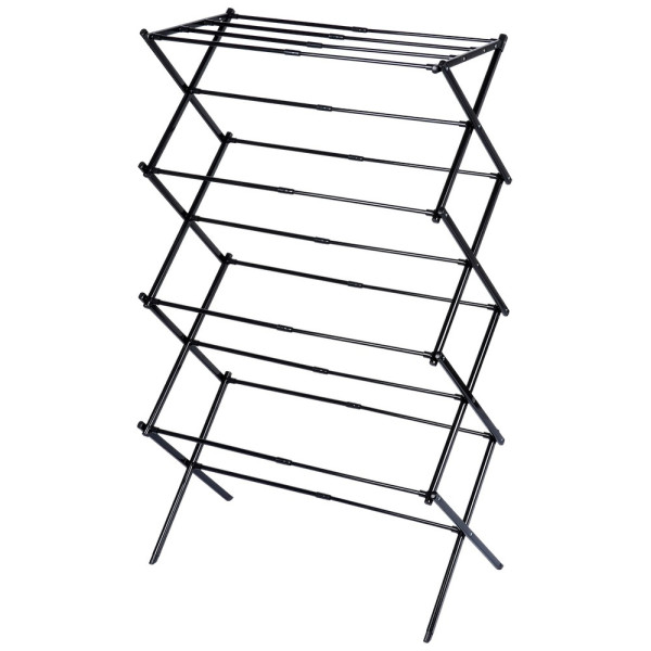 Suszarka na pranie metalowa czarna pionowa rozsuwana 43-75x37,5x139 cm 774930