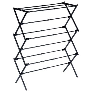 Suszarka na pranie metalowa czarna pionowa rozsuwana 47-78×94 cm 774935 Suszarka na pranie metalowa czarna pionowa rozsuwana 47-78×94 cm 774935