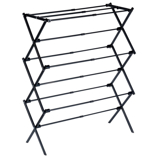 Suszarka na pranie metalowa czarna pionowa rozsuwana 47-78x94 cm 774935