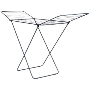 Suszarka na pranie metalowa czarna rozkładana 181 cm 774929 Suszarka na pranie metalowa czarna rozkładana 181 cm 774929