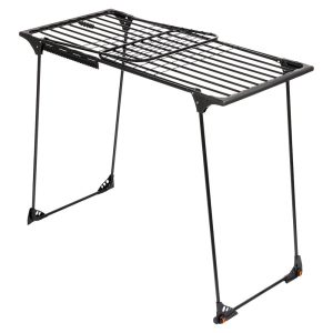 Suszarka na pranie metalowa czarna rozsuwana XXL 204-260x56x103 cm 774932 Suszarka na pranie metalowa czarna rozsuwana XXL 204-260x56x103 cm 774932