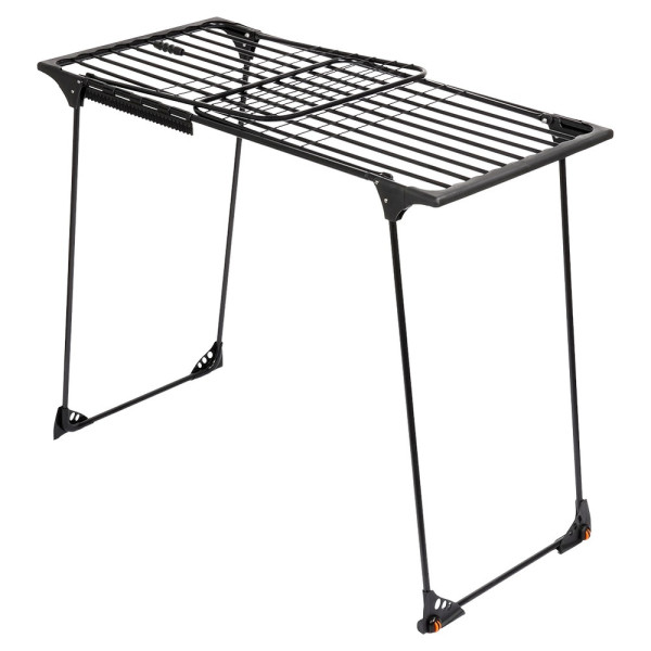 Suszarka na pranie metalowa czarna rozsuwana XXL 204-260x56x103 cm 774932