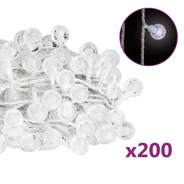 Sznur świątecznych lampek Zimna biel 20 m vidaXL 402146