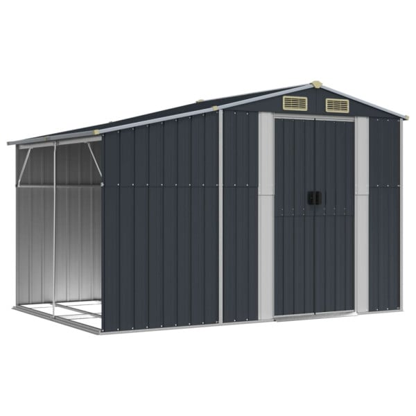 Szopa ogrodowa Antracyt 277 x 192.5 x 179 cm Stal vidaXL 677050