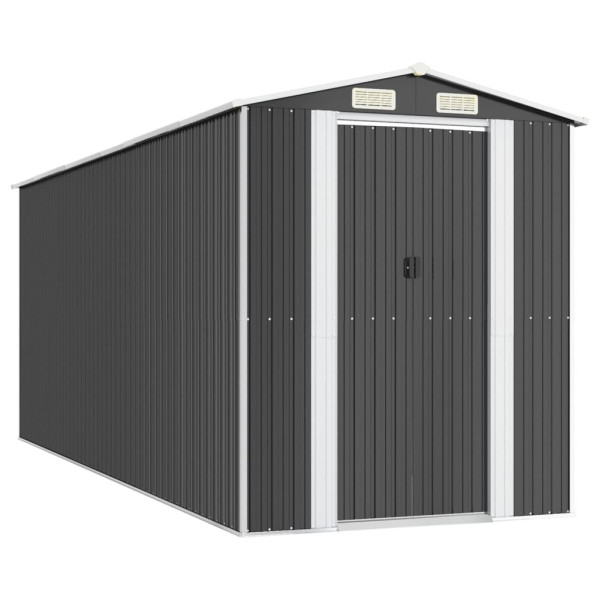 Szopa ogrodowa, antracytowa, 192x523x223 cm, stal galwanizowana 617153