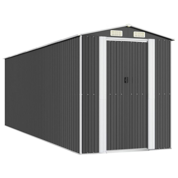 Szopa ogrodowa, antracytowa, 192x606x223 cm, stal galwanizowana 617346