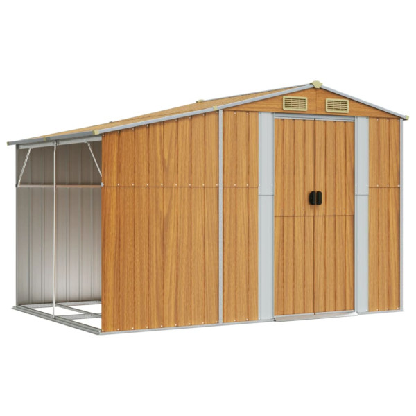 Szopa ogrodowa Brąz 277 x 192.5 x 179 cm Stal vidaXL 677056