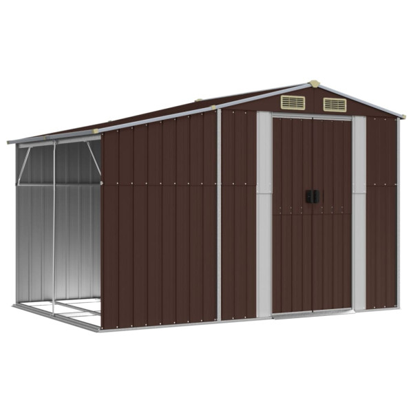 Szopa ogrodowa Brąz 277 x 192.5 x 179 cm Stal vidaXL 677003