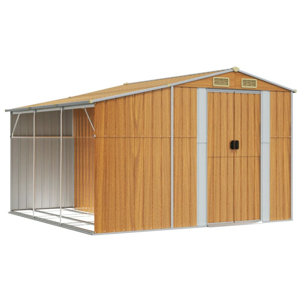 Szopa ogrodowa Brąz 277 x 279 x 179 cm Stal vidaXL 676988