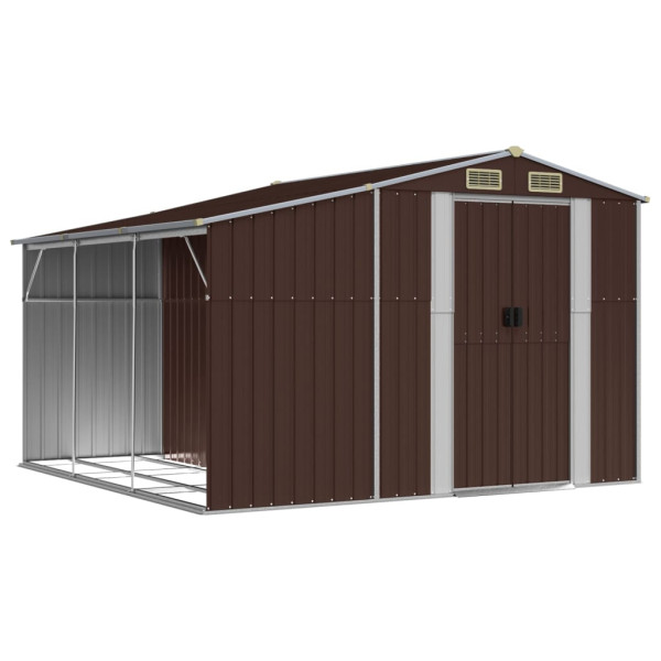 Szopa ogrodowa Brąz 277 x 279 x 179 cm Stal vidaXL 676967