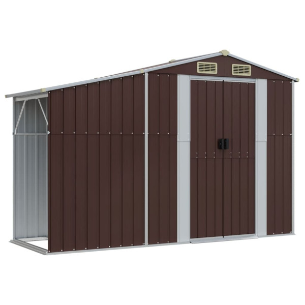 Szopa ogrodowa Brąz 277 x 93 x 179 cm Stal vidaXL 677010