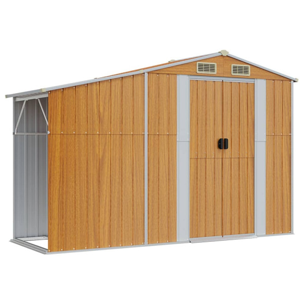 Szopa ogrodowa Brąz 277 x 93 x 179 cm Stal vidaXL 677006