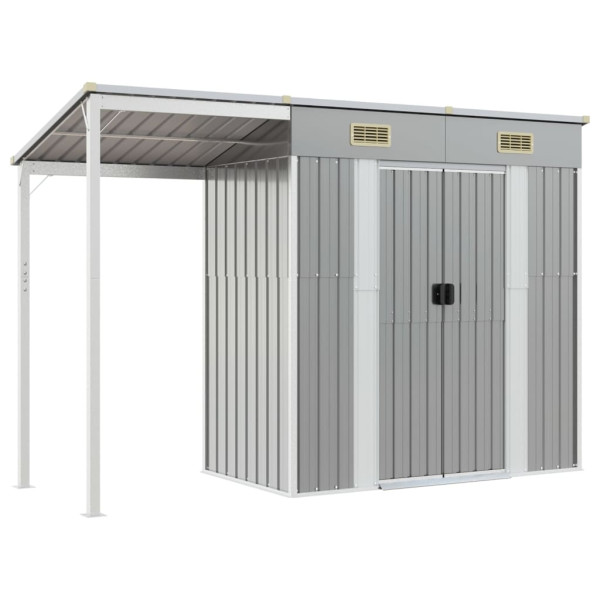 Szopa ogrodowa Szary Stal vidaXL 498971