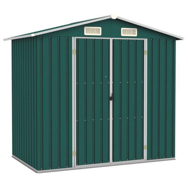 Szopa ogrodowa, zielona, 205x129x183 cm, stal galwanizowana 617226