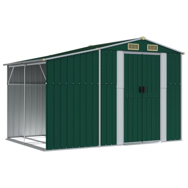 Szopa ogrodowa Zielony 277 x 192.5 x 179 cm Stal vidaXL 677001