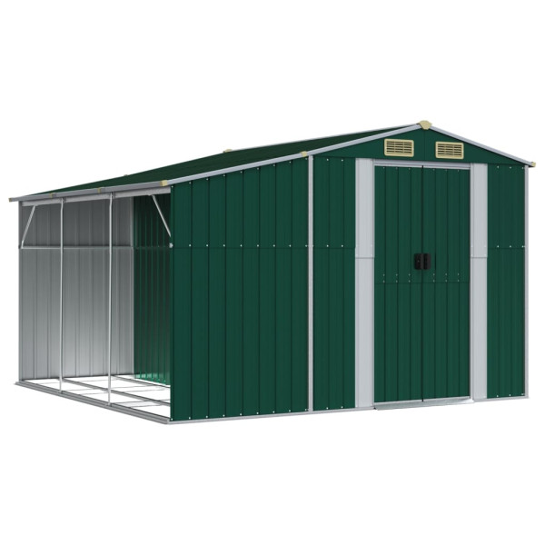 Szopa ogrodowa Zielony 277 x 279 x 179 cm Stal vidaXL 676982