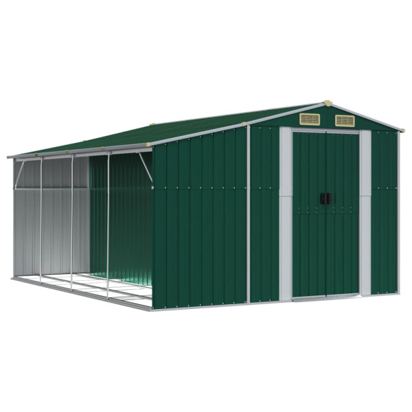 Szopa ogrodowa Zielony 277 x 365.5 x 179 cm Stal vidaXL 676992