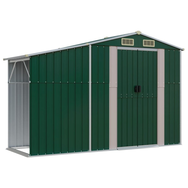 Szopa ogrodowa Zielony 277 x 93 x 179 cm Stal vidaXL 677044