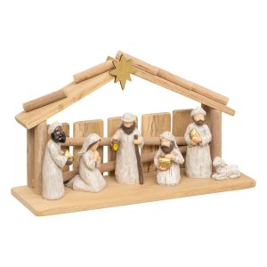 Szopka bożonarodzeniowa + 7 figurek, 30 x 18 cm 774512 Szopka bożonarodzeniowa + 7 figurek, 30 x 18 cm 774512