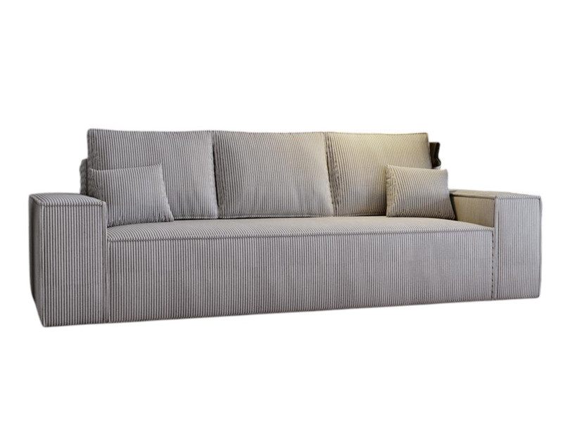 Sztruksowa sofa szara do salonu rozkładana MALO 990264
