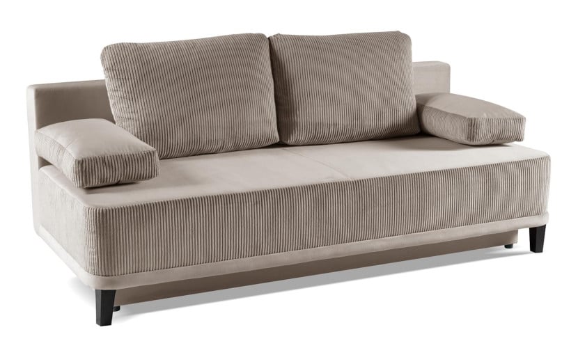 Sztruksowa sofa z funkcją spania ROSSO Jasny brąz 465700