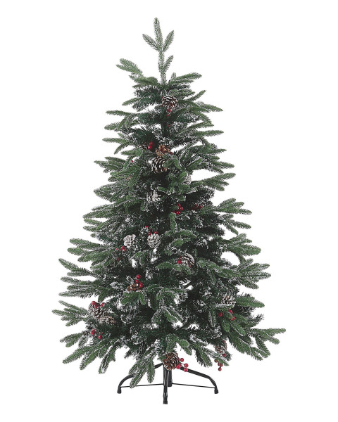 Sztuczna choinka 120 cm śnieg szyszki 302170