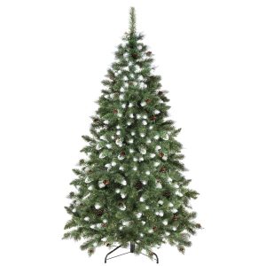 Sztuczna choinka 200 cm sosna diamentowa ośnieżona z szyszkami 336313 Sztuczna choinka 200 cm sosna diamentowa ośnieżona z szyszkami 336313