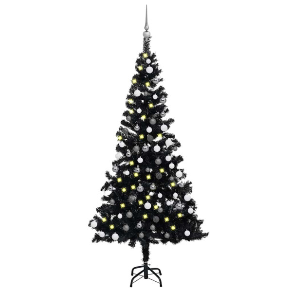 Sztuczna choinka Czarny 150 x 75 cm vidaXL 399294