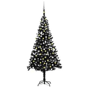 Sztuczna choinka Czarny 240 x 120 cm vidaXL 399186