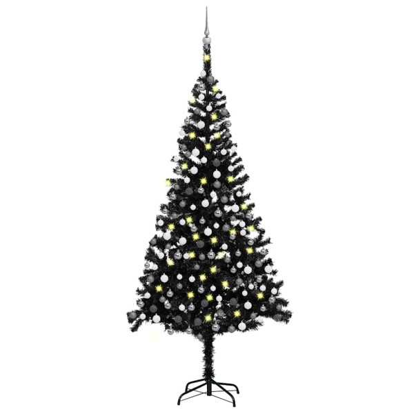 Sztuczna choinka Czarny 240 x 120 cm vidaXL 399186