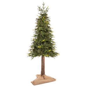 Sztuczna choinka na pniu 220 cm świerk naturalny ze stojakiem nowoczesny 771258 Sztuczna choinka na pniu 220 cm świerk naturalny ze stojakiem nowoczesny 771258