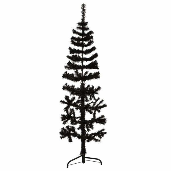 Sztuczna choinka połówka Czarny 150 cm vidaXL 401712