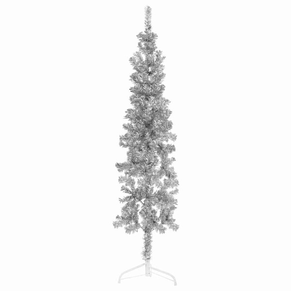 Sztuczna choinka połówka Srebrny 150 cm vidaXL 401813